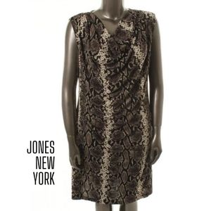Jones New York NEW Brown Snake Print Sleeveless Casual Dress Plus 2X